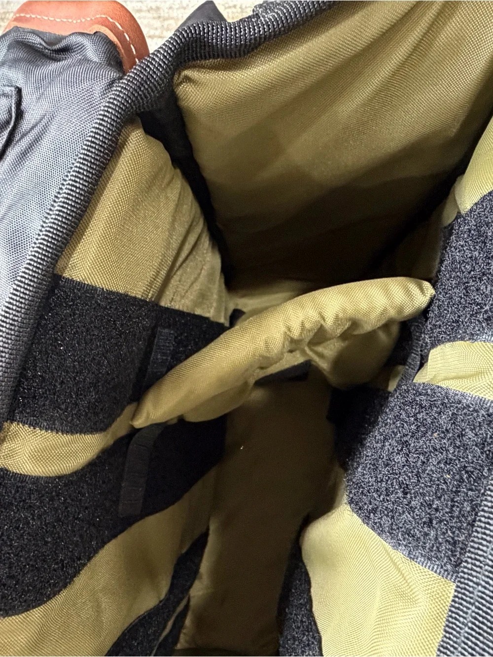 L.L. Bean Black Messenger Bag with Brown Trim